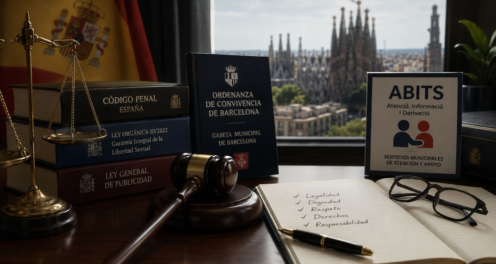 Representación editorial del marco legal aplicable en Barcelona