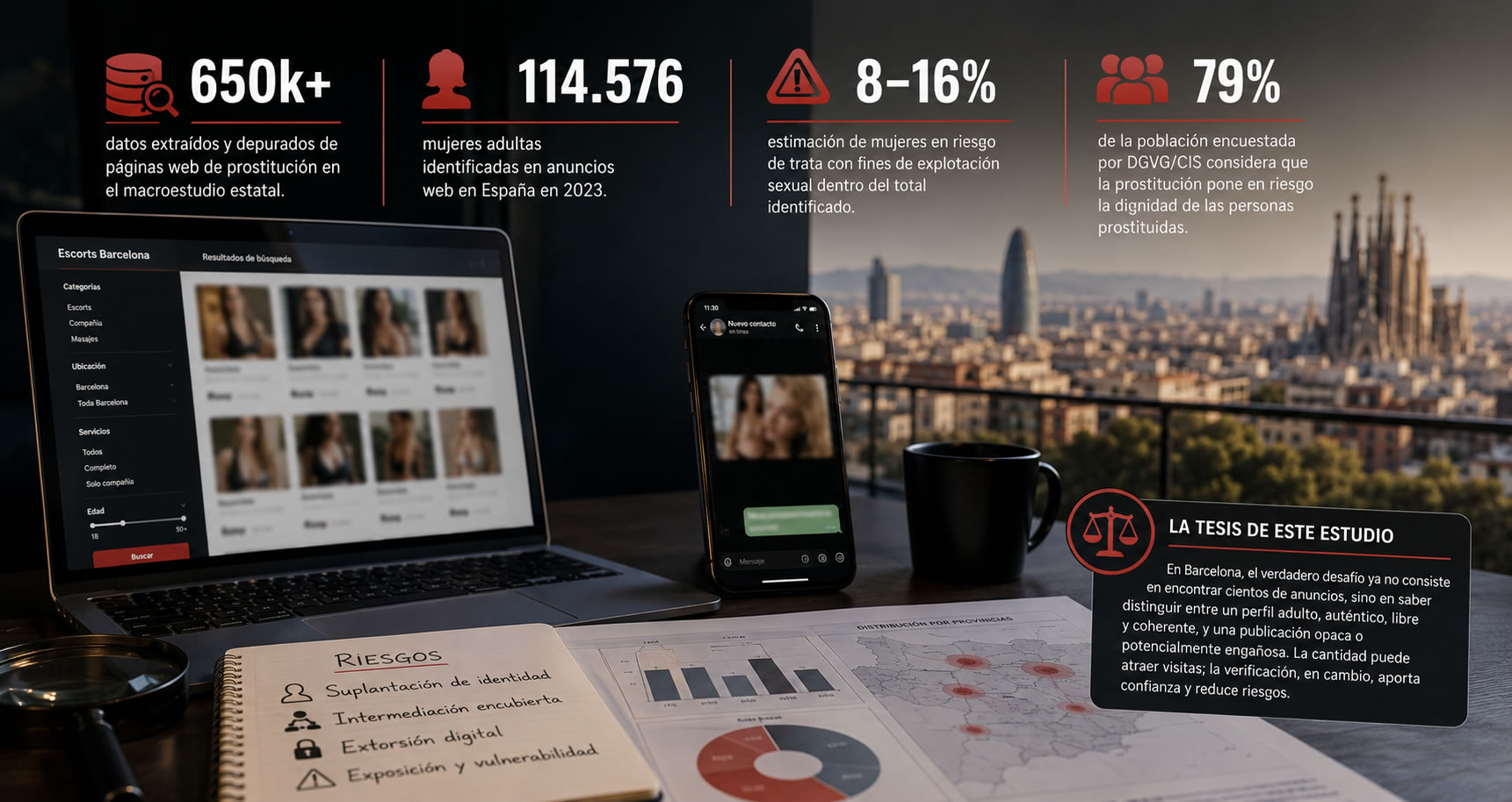 Representación del sector digital de acompañamiento adulto en Barcelona